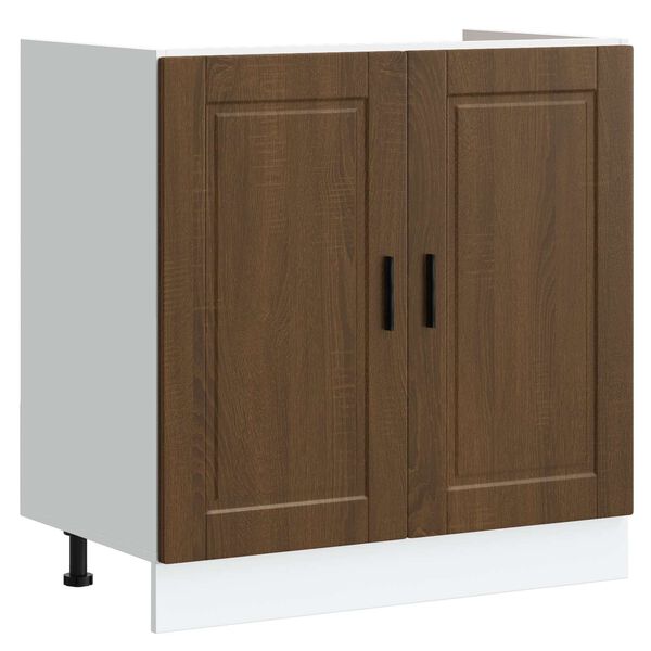 vidaXL Waschbecken-Unterschrank Porto 2 pcs Braun Holzwerkstoff