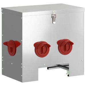 vidaXL H&uuml;hnerf&uuml;tterer Silber 40,5 x 25 x 38 cm 20 kg Verzinkter Stahl