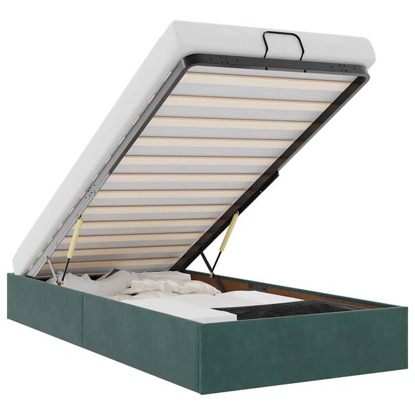 vidaXL Ottoman-Bett ohne Matratze Dunkelgrün 80x200 cm Samt