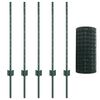 vidaXL Euro-Zaun mit Pfosten 10 x 0,8 m PVC-beschichteter Stahl Gr&uuml;n