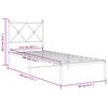 vidaXL Metallbett ohne Matratze mit Kopfteil Wei&szlig; 75x190 cm