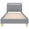 vidaXL Kinderbettgestell mit Kopfteil Hellgrau 90 x 190 cm Stoff