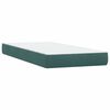 vidaXL Boxspringbett mit Matratze & LED Dunkelgr&uuml;n 90x220 cm Samt