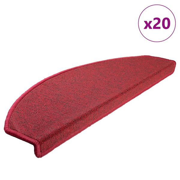 vidaXL Stufenmatten 20 Stk. 65x24x4 cm Rot Halbrund Gro&szlig;