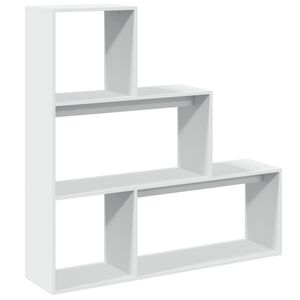 vidaXL Raumteiler-B&uuml;cherregal 3 Stufen Wei&szlig; 123x29x123cm Holzwerkstoff