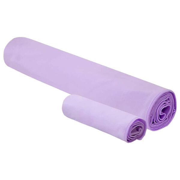 vidaXL Sporthandtuch Set 2 pcs Lila Stoff