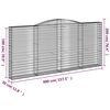 vidaXL Gabionen mit Hochbogen 15Stk. 400x30x180/200cm Verzinktes Eisen