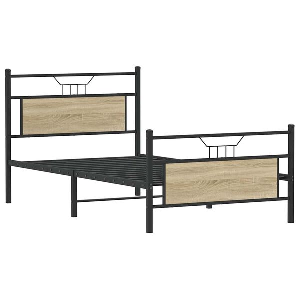 vidaXL Bettgestell ohne Matratze Sonoma-Eiche 100x200 cm Holzwerkstoff
