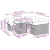 vidaXL Garten-Sofa-Set mit Kissen 9 pcs Schwarz Poly Rattan