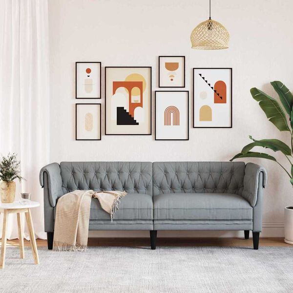 vidaXL Sofa Hellgrau 201,5 x 74,5 x 74,5 cm Polyester