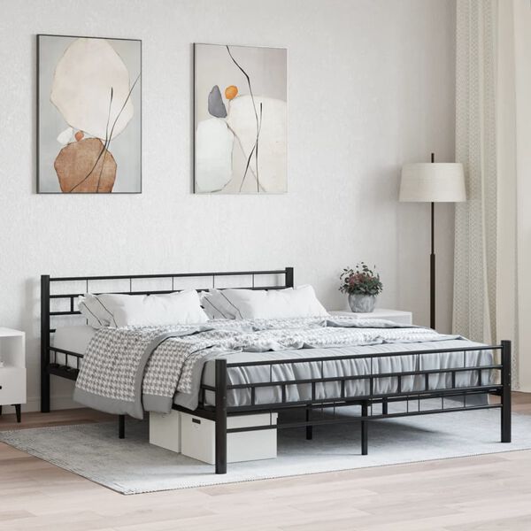 vidaXL Bettgestell Schwarz Stahl 160&times;200 cm