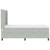 vidaXL LED Boxspringbett mit Matratze Argyle Hellgrau 90 x 190 cm Samt