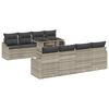 vidaXL Gartensofa-set 7 stk. Hellgrau Poly-Rattan