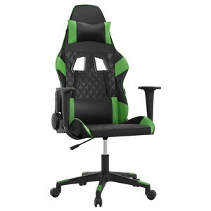 vidaXL Gaming-Stuhl mit Massagefunktion Schwarz und Gr&uuml;n Kunstleder