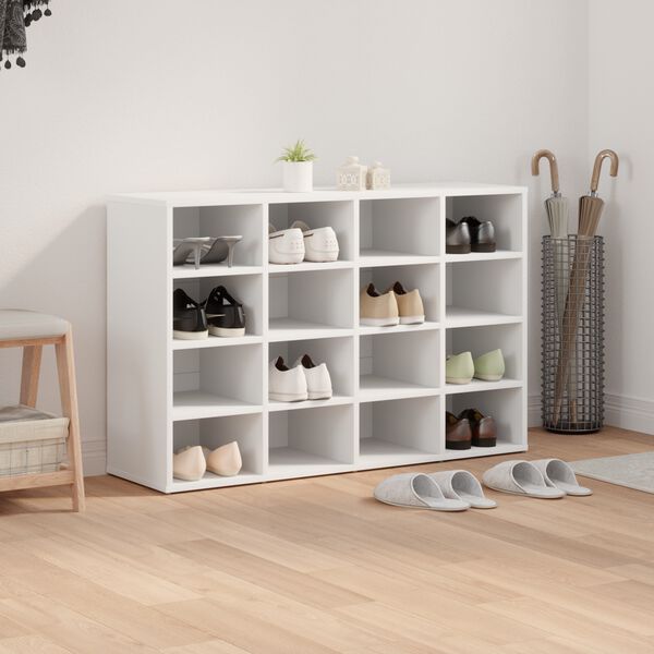 vidaXL Schuhschrank mit Regal Wei&szlig; 103 x 30 x 67 cm Holzwerkstoff