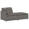 vidaXL Modulares Sofa mit Fu&szlig;hocker Kissen Cordstoff Hellgrau