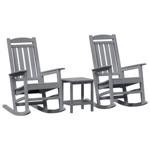 vidaXL Schaukelstuhl 3 pcs Hellgrau Polyethylen
