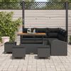vidaXL Garten-Sofa-Set mit Kissen 9 pcs Schwarz Poly Rattan
