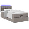 vidaXL Ottoman-Bett mit Matratze & LEDs Taupe 90x190 cm Stoff