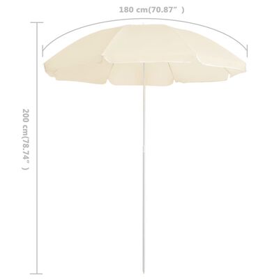 vidaXL Sonnenschirm mit Stahlmast Sandfarbe 180 cm