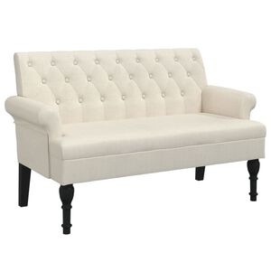 vidaXL Sitzbank mit R&uuml;ckenlehne 120x62x75,5 cm Leinen