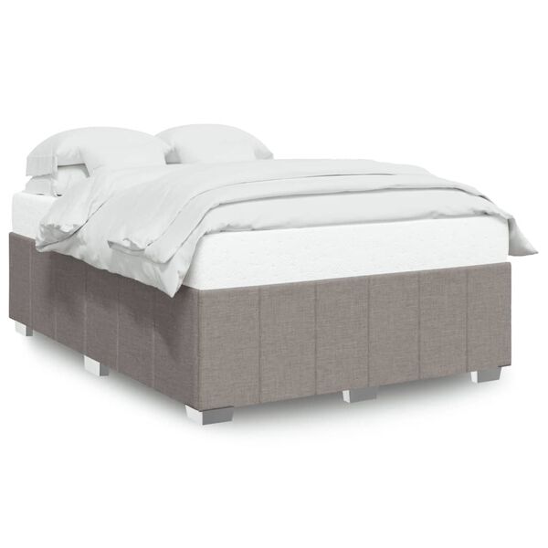 vidaXL Bettgestell ohne Matratze Taupe 140x200 cm Stoff