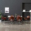 vidaXL Drehbare Esszimmerst&uuml;hle 6 Stk. Kunstleder Braun