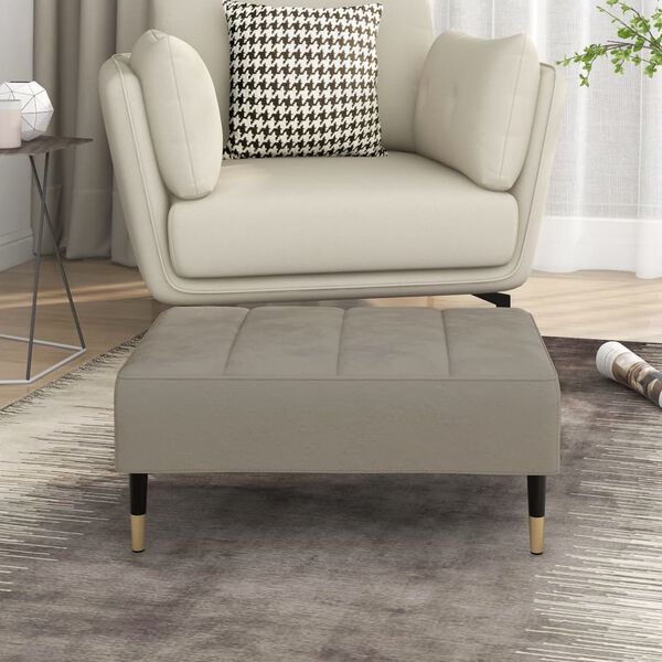 vidaXL Fu&szlig;hocker Hellgrau 78x56x32 cm Samt