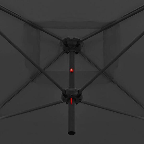 vidaXL Doppel-Sonnenschirm mit Stahl-Mast 250x250 cm Anthrazit
