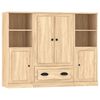 vidaXL Highboards 3 Stk. Sonoma-Eiche Holzwerkstoff