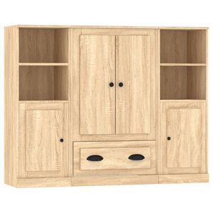 vidaXL Highboards 3 Stk. Sonoma-Eiche Holzwerkstoff