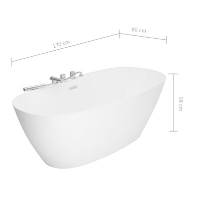 vidaXL Freistehende Badewanne mit Wasserhahn Weiß Acryl 204 L