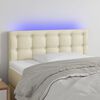 vidaXL LED Kopfteil Creme 100x5x78/88 cm Kunstleder