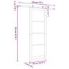 vidaXL Schiebet&uuml;r Braun 83 x 232 cm Massives Kiefernholz