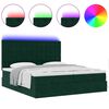 vidaXL Ottoman-Bett mit Matratzen & LEDs Dunkelgr&uuml;n 160x200 cm Samt