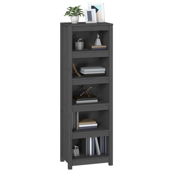vidaXL B&uuml;cherregal Grau 50x35x154 cm Massivholz Kiefer