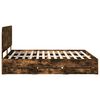 vidaXL Bettrahmen Ger&auml;ucherte Eiche 200 x 200 cm Ingenieurs Holz