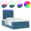 vidaXL Ottoman-Bett mit Matratzen & LEDs Dunkelblau 120x200 cm Samt