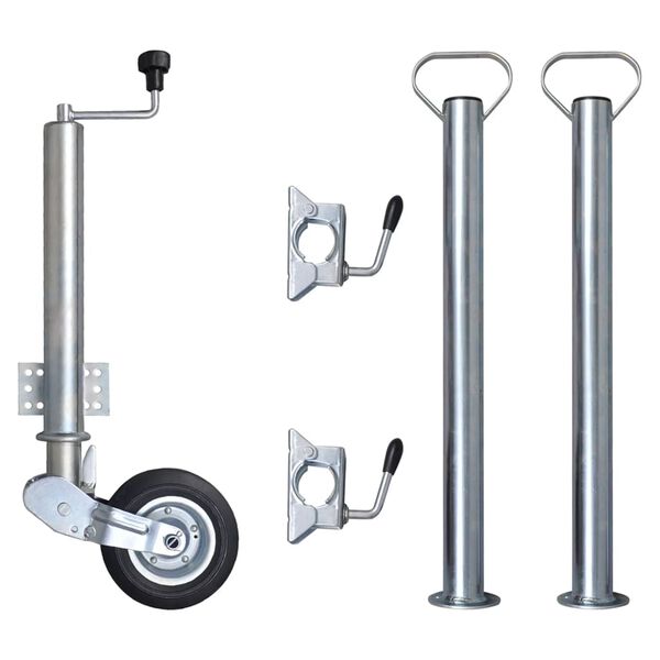 vidaXL St&uuml;tzrad 60 mm mit 2 St&uuml;tzrohren und 2 Klemmen