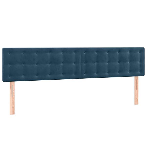 vidaXL LED Kopfteil Dunkelblau 180x5x78/88 cm Samt