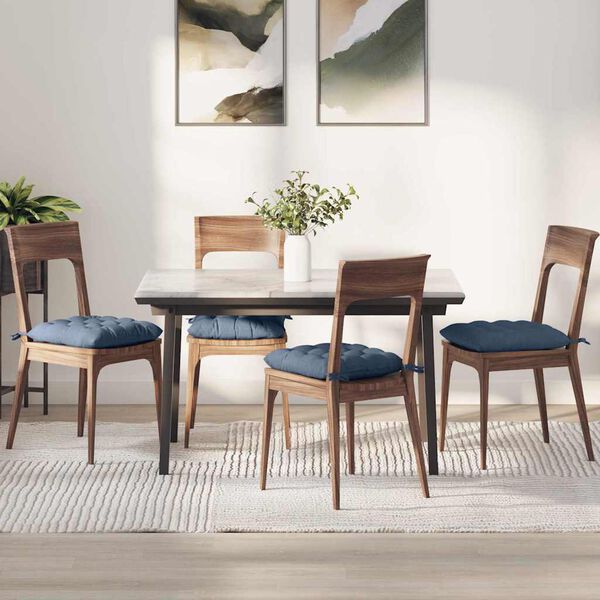 vidaXL Sitzkissen 4 pcs Blau 40 x 40 x 6 cm Cordstoff