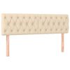 vidaXL Boxspringbett mit Matratze & LED Creme 140x190 cm Stoff