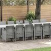 vidaXL Garten-Esszimmergarnitur mit Kissen 17 pcs Hellgrau PP