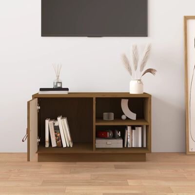 vidaXL TV-Schrank Honigbraun 70x34x40 cm Massivholz Kiefer