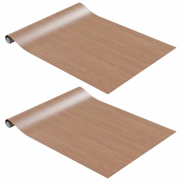 vidaXL Möbelfolien Selbstklebend 2 Stk. Helle Eiche 500x90 cm PVC