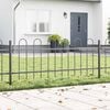 vidaXL Gartenzaun 4 pcs Grau 6,8 x 0,6 m Pulverbeschichteter Stahl