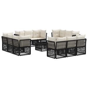 vidaXL Gartensofa-set 13 stk. Schwarz Poly-Rattan