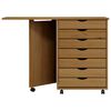 vidaXL Rollschrank mit Schreibtisch MOSS Honigbraun Massivholz Kiefer