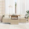 vidaXL Garten-Sofa-Set mit Kissen 5 pcs Beige Poly Rattan