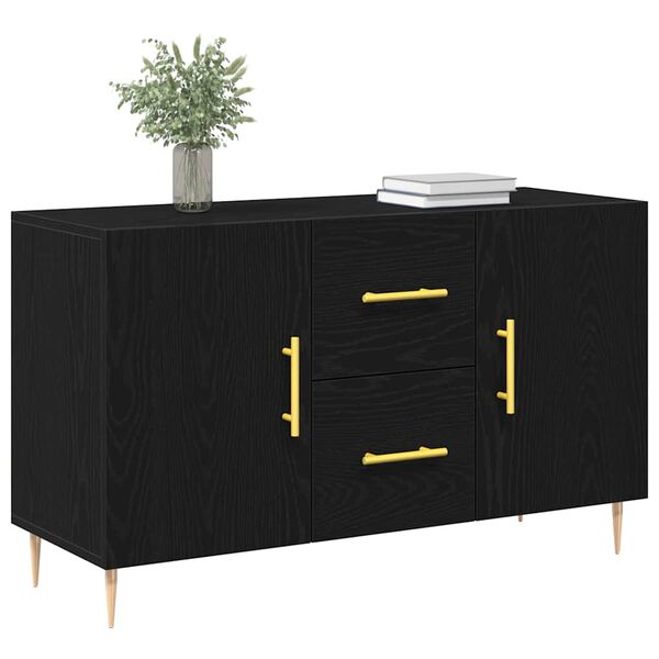 vidaXL Sideboard Schwarz Eichen-Optik 100 x 36 x 60 cm Holzwerkstoff